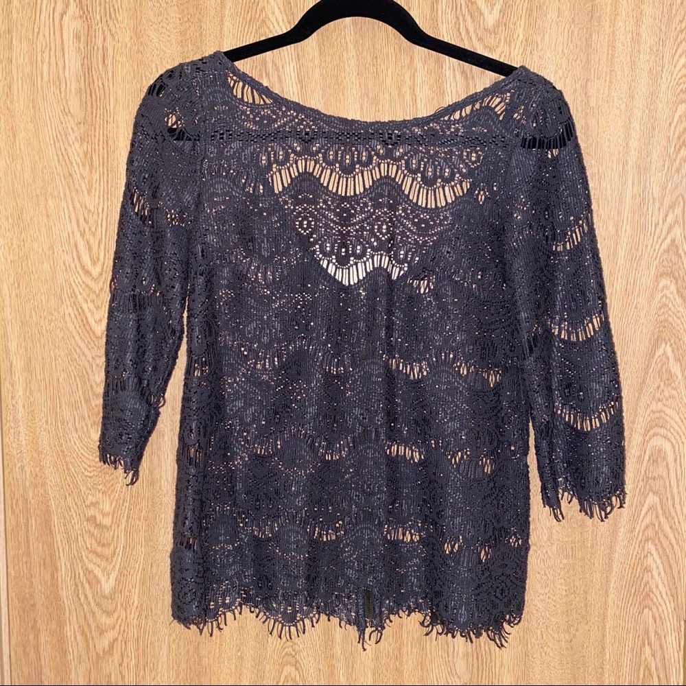 Zara Blue/Gray Lace Top Size M